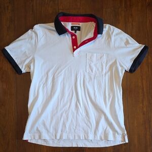 Jack Spade White Polo with Red and Blue Trim